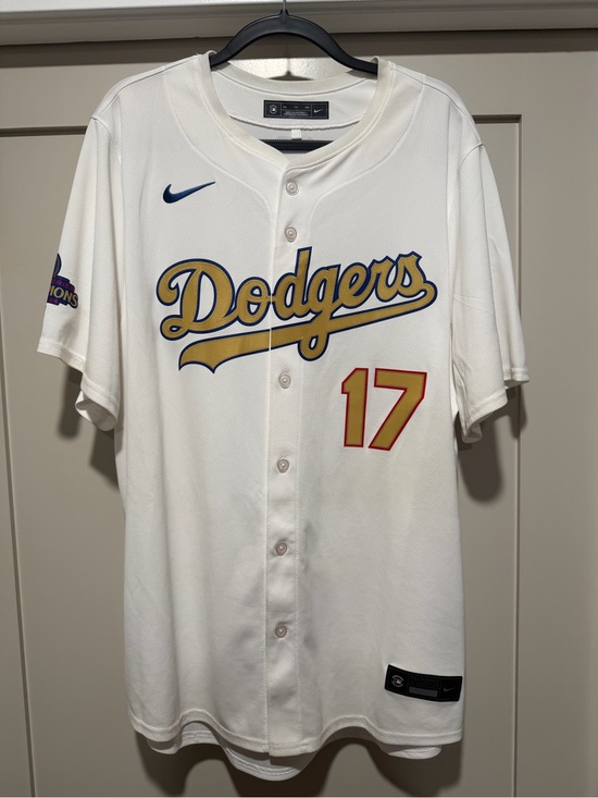 Nike Other - Nike White Dodgers Jersey with Gold and Navy Script - #17 Shohei Ohtani